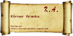 Körner Aranka névjegykártya